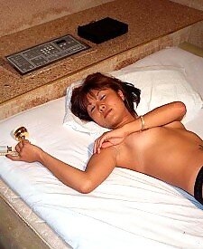 Horny Japanese wife posing naked